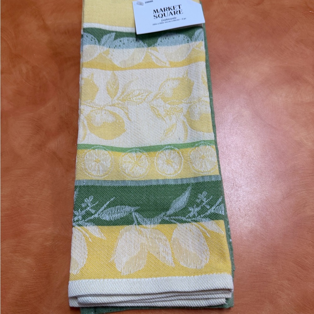 Yellow and Green Lemon Tea Towel Set
